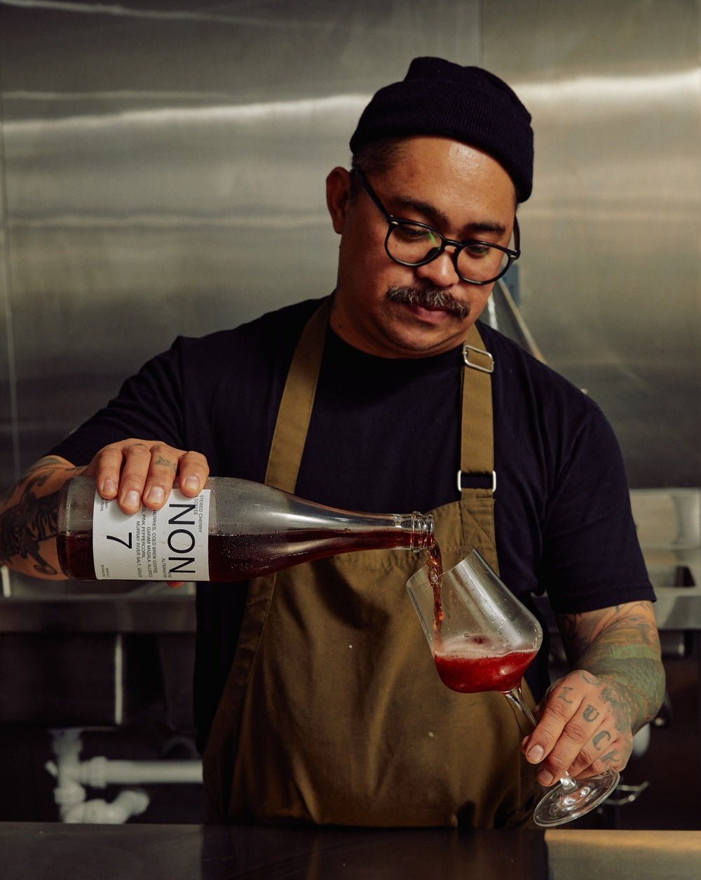 Joel Baylon’s mortadella, crispy chilli and white sauce flatbread