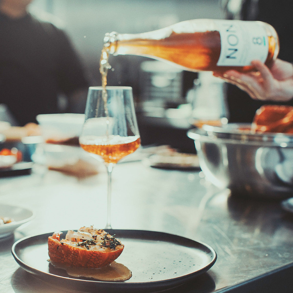 NON8 Torched Apple & Oolong bottle in a lifestyle setting