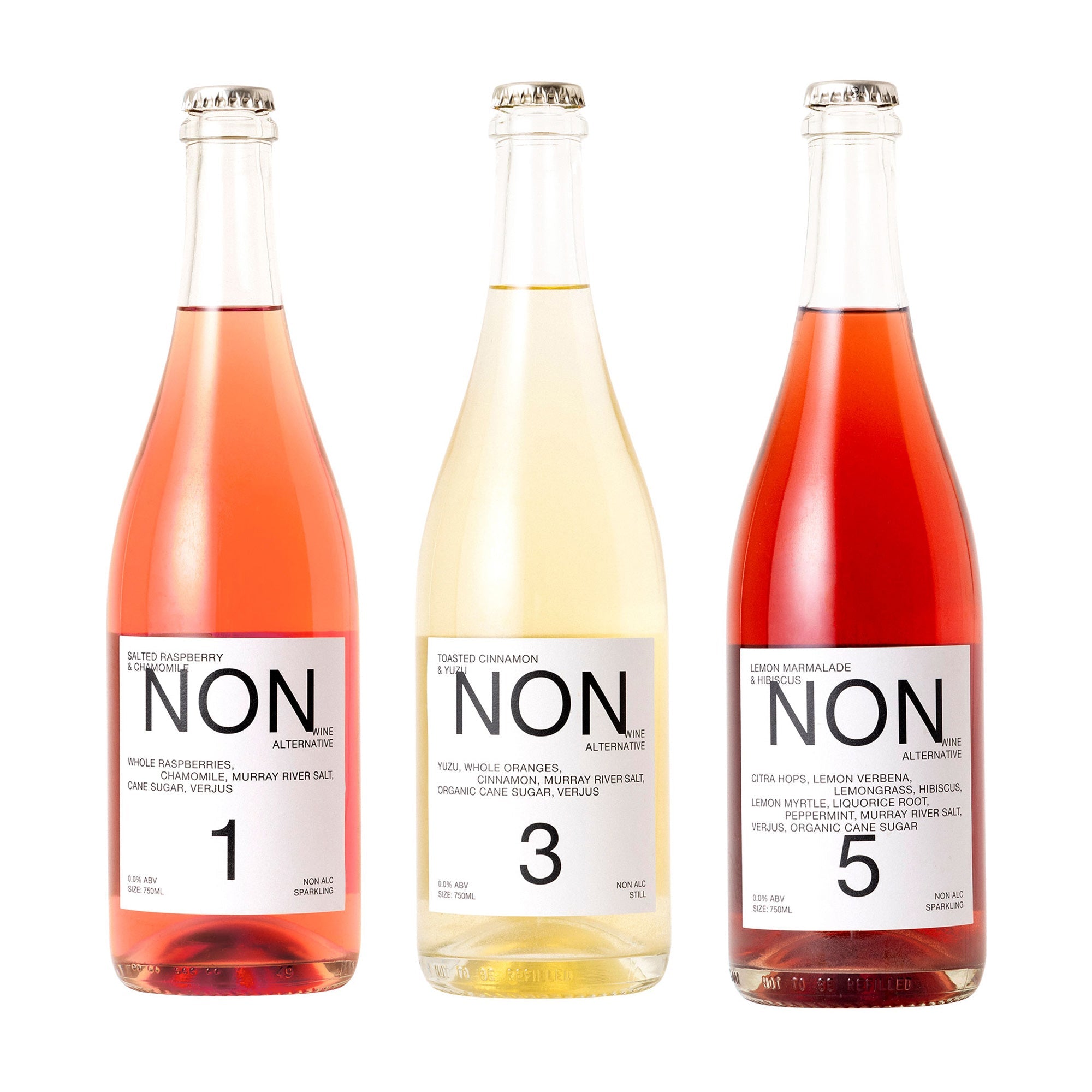 The Spring Set, three NON alcohol-free wine alternatives